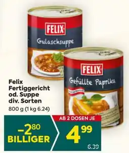 Billa Felix Fertiggericht od. Suppe div. Sorten Angebot
