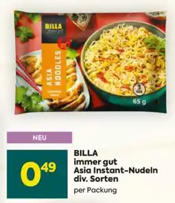 Billa BILLA immer gut Asia Instant-Nudeln div. Sorten Angebot