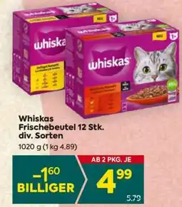 Whiskas Frischebeutel 12 Stk. div. Sorten