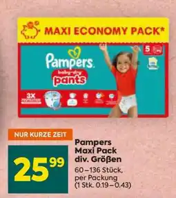Billa Pampers Maxi Pack, div. Größen Angebot