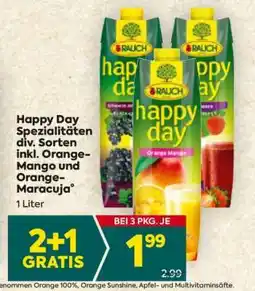 Billa Happy Day Spezialitäten div. Sorten inkl. Orange-Mango und Orange-Maracuja Angebot