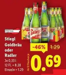 Lidl Stiegl Goldbräu oder Radler Angebot