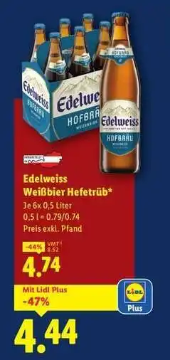 Lidl Edelweiss Weißbier Hefetrüb Angebot
