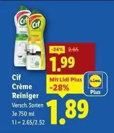 Lidl Cif Crème Reiniger Angebot
