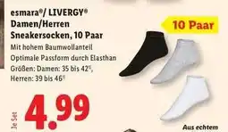 Lidl esmara /LIVERGY Damen/Herren Sneakersocken, 10 Paar Angebot
