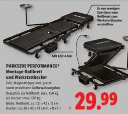 Lidl PARKSIDE PERFORMANCE Montage-Rollbrett und Werkstatthocker Angebot
