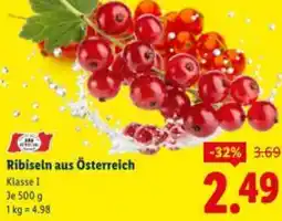 Lidl Ribiseln aus Österreich Angebot
