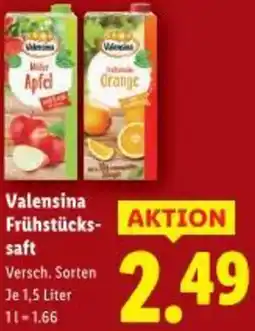 Lidl Valensina Frühstücks saft Angebot
