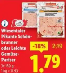 Lidl Wiesentaler Pikante Schön brunner oder Leichte Gemüse Pariser Angebot