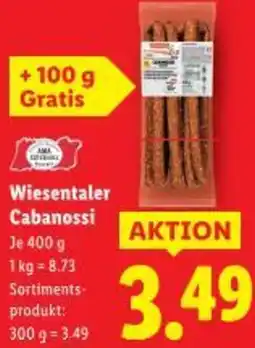 Lidl Wiesentaler Cabanossi Angebot