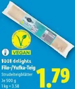 Lidl 1001 delights Filo-/Yufka-Teig Strudelteigblätter Angebot