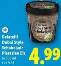 Lidl Gelatelli Dubai Style Schokolade- Pistazien Eis Angebot