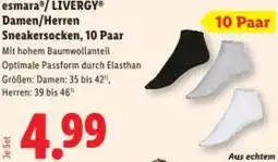 Lidl esmara / LIVERGY® Damen/Herren Sneakersocken Angebot