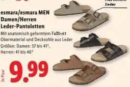 Lidl esmara/esmara MEN Damen/Herren Leder-Pantoletten Angebot