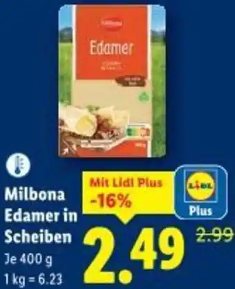 Lidl Milbona Edamer in Scheiben Angebot