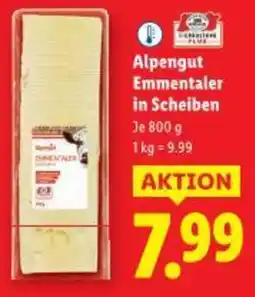 Lidl Alpengut Emmentaler in Scheiben Angebot