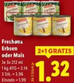 Lidl Freshona Erbsen oder Mais Angebot