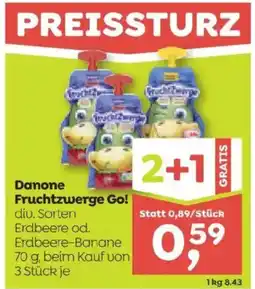ADEG Danone Fruchtzwerge Danone Fruchtzwerge Go! div. Sorten Erdbeere od. Erdbeere-Banane Angebot