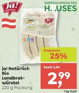 ADEG ja! Natürlich Bio Landbratwürstel Angebot