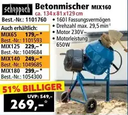 Norma Scheppach Betonmischer MIX160 Angebot