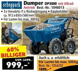 Norma Scheppach Dumper DP3000 Angebot