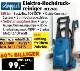 Norma scheppach Elektro-Hochdruck- reiniger HCE2400 Angebot