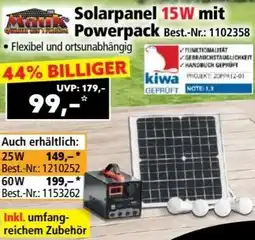 Norma Solarpanel 15W mit Powerpack Angebot