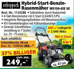 Norma Scheppach Hybrid-Start-Benzin- Rasenmäher MS150-42E SE Angebot