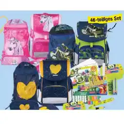Maximarkt Schultaschenset Flexi Heart, Pink Unicorn oder Flexi Motocross 46-teiliges Maximarkt Angebot