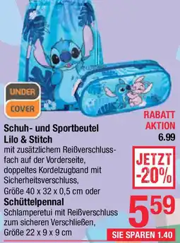 Maximarkt Schuh- und Sportbeutel Lilo & Stitch oder Schüttelpennal Angebot