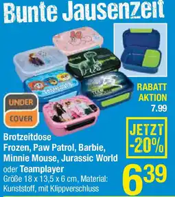 Maximarkt Brotzeitdose Frozen, Paw Patrol, Barbie, Minnie Mouse, Jurassic World oder Teamplaye Angebot