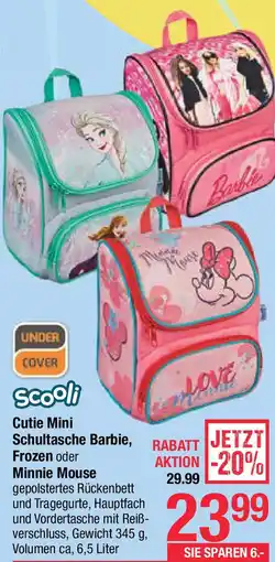 Maximarkt Scooli Cutie Mini Schultasche Barbie, Frozen oder Minnie Mouse Angebot