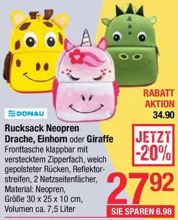 Maximarkt Rucksack Neopren Drache, Einhorn oder Giraffe Angebot