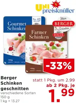 Unimarkt Berger Schinken geschnitten Angebot