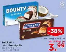 Unimarkt Snickers oder Bounty Eis Angebot