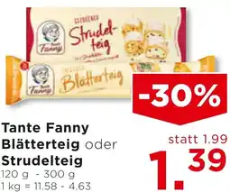 Unimarkt Tante Fanny Blätterteig oder Strudelteig Angebot
