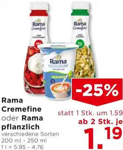Unimarkt Rama Cremefine oder Rama pflanzlich Angebot