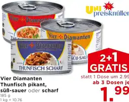 Unimarkt Vier-Diamanten Thunfisch pikant süß-sauer oder scharf Angebot