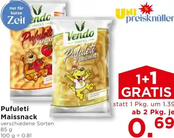 Unimarkt Pufuleti Maissnack Angebot