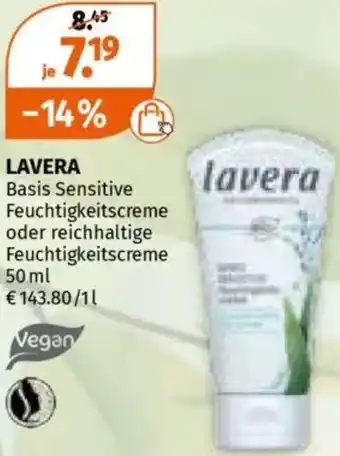 Müller Lavera Basis Sensitive Feuchtigkeitscreme Angebot
