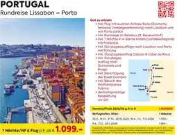 Billa Reisen Rundreise Lissabon - Porto Angebot