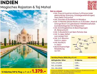 Billa Reisen INDIEN Magisches Rajastan & Taj Mahal Angebot