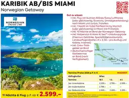 Billa Reisen Karibik ab/bis miami Norwegian Getaway Angebot