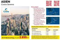 Billa Reisen Asien costa serena Angebot