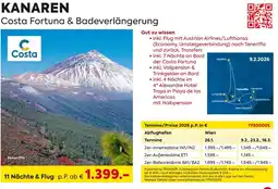 Billa Reisen Kanaren costa fortuna & badeverlängerung Angebot