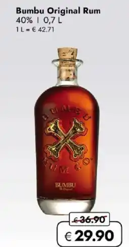 Travel FREE Bumbu Original Rum Angebot