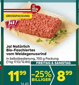 Billa Ja! Natürlich Bio-Faschiertes vom Weidegenussrind Angebot