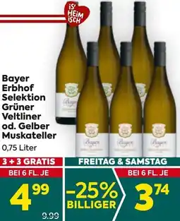 Billa Bayer Erbhof Selektion Grüner Veltliner od. Gelber Muskateller Angebot