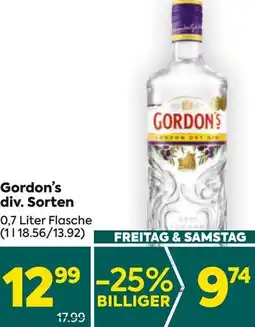 Billa Gordon's div. Sorten 0,7 Liter Flasche Angebot