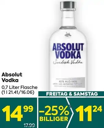 Billa Absolut Vodka Angebot